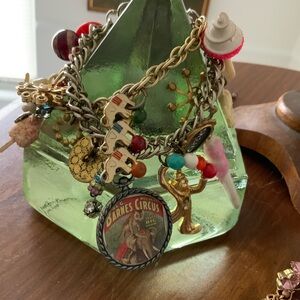Vintage Circus charms Rhinestones intricate charmed bracelet popsicles Animals